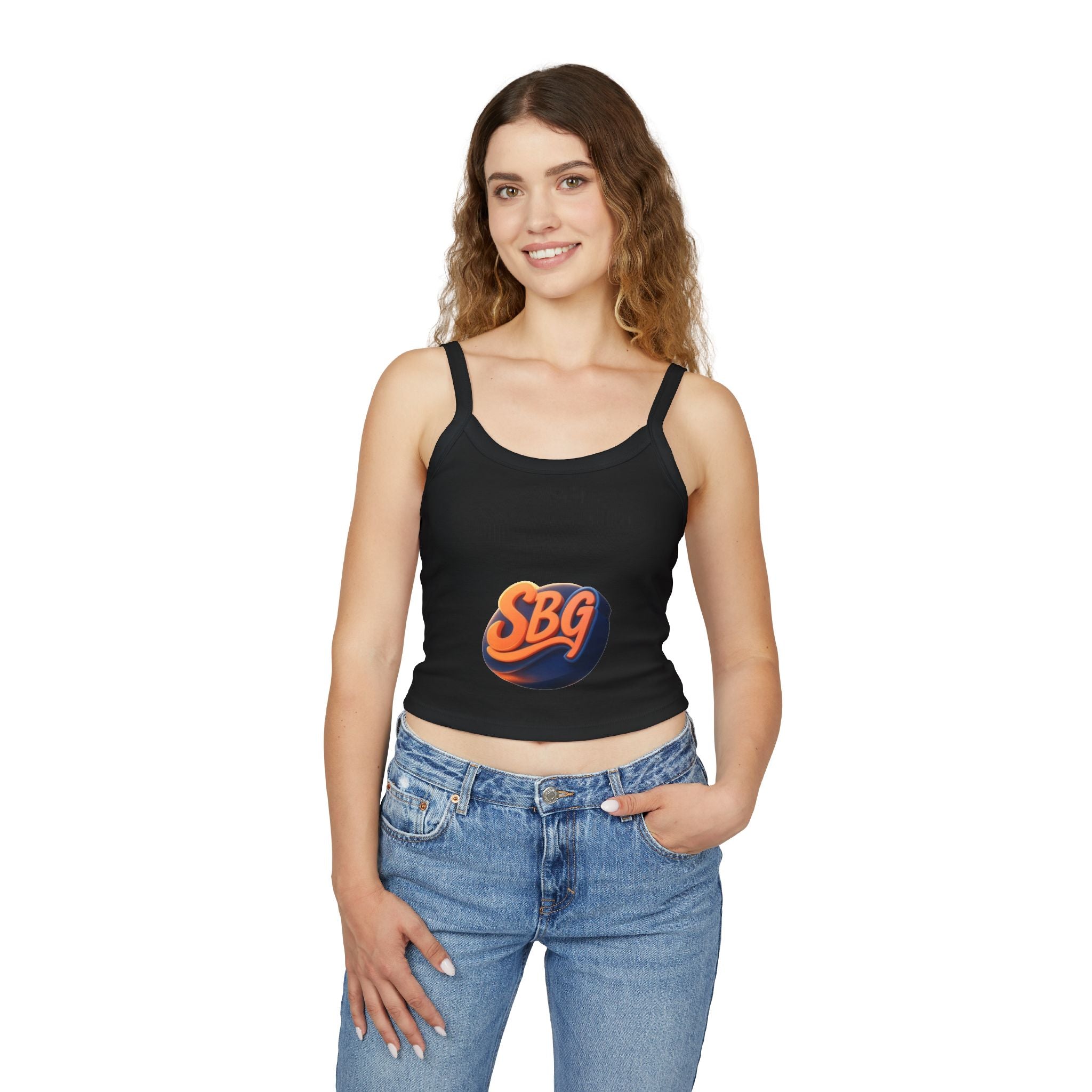 Stylish Women's Spaghetti Strap Tank Top with SBQ Design -
