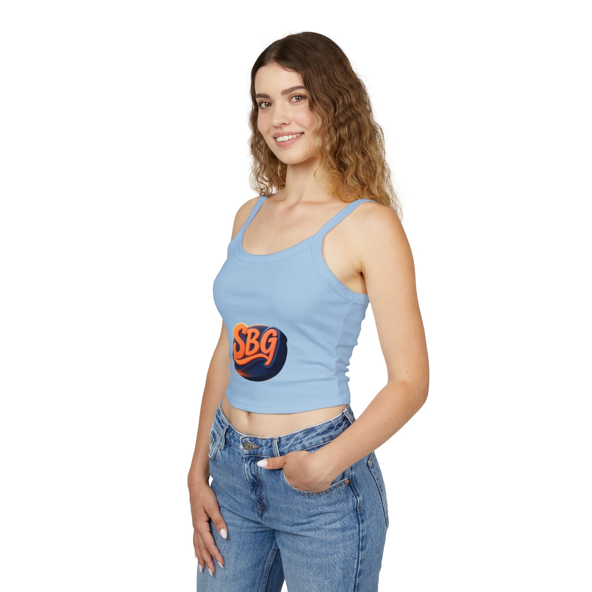 Stylish Women's Spaghetti Strap Tank Top with SBQ Design -