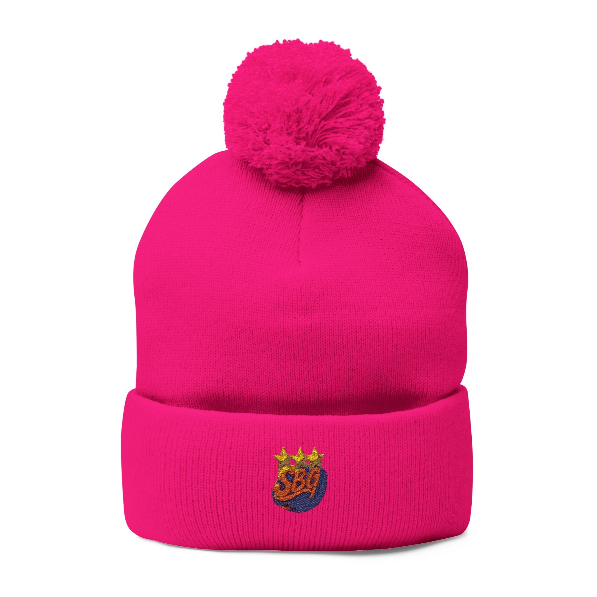 Pom-Pom Knit Cap (Embroidery)