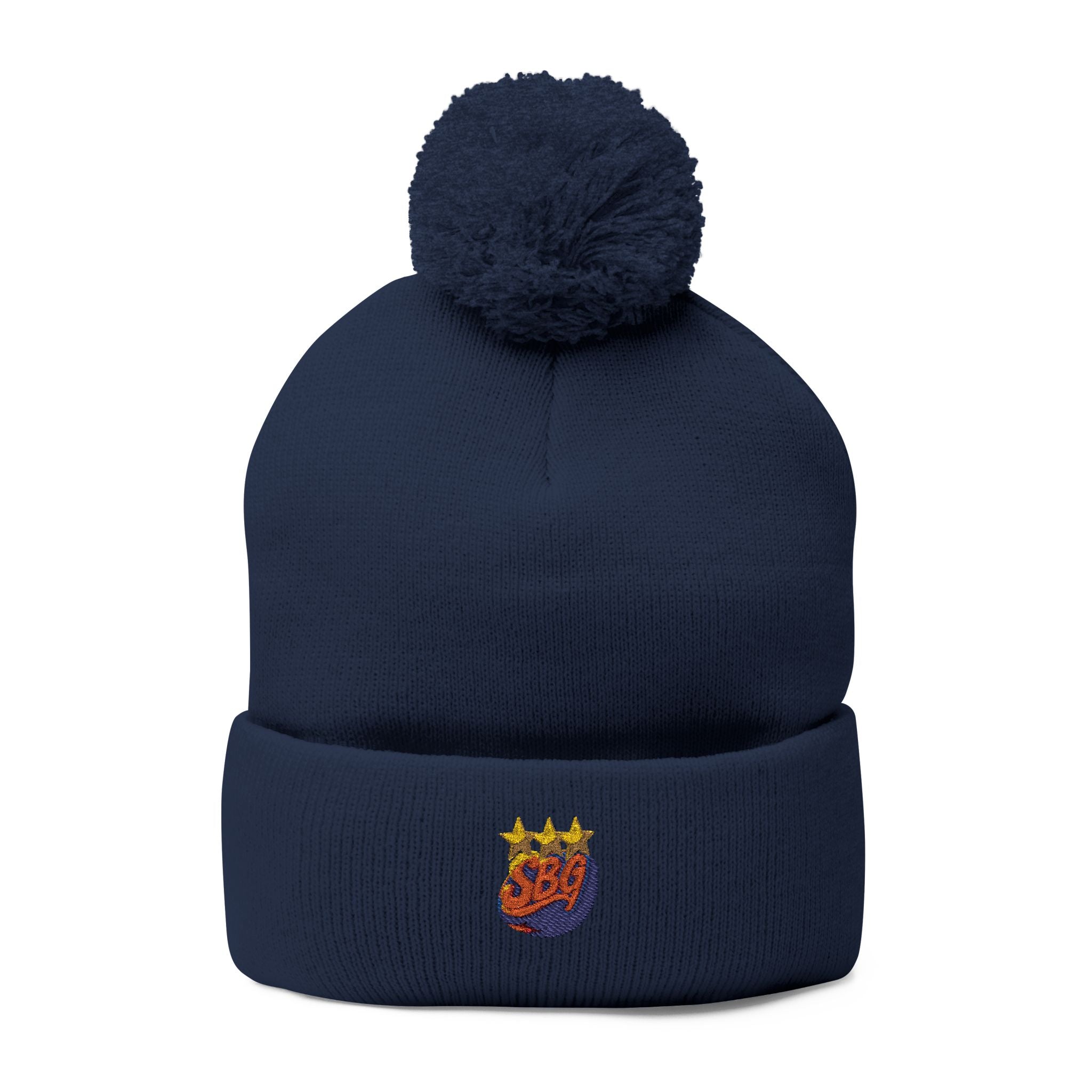 Pom-Pom Knit Cap (Embroidery)