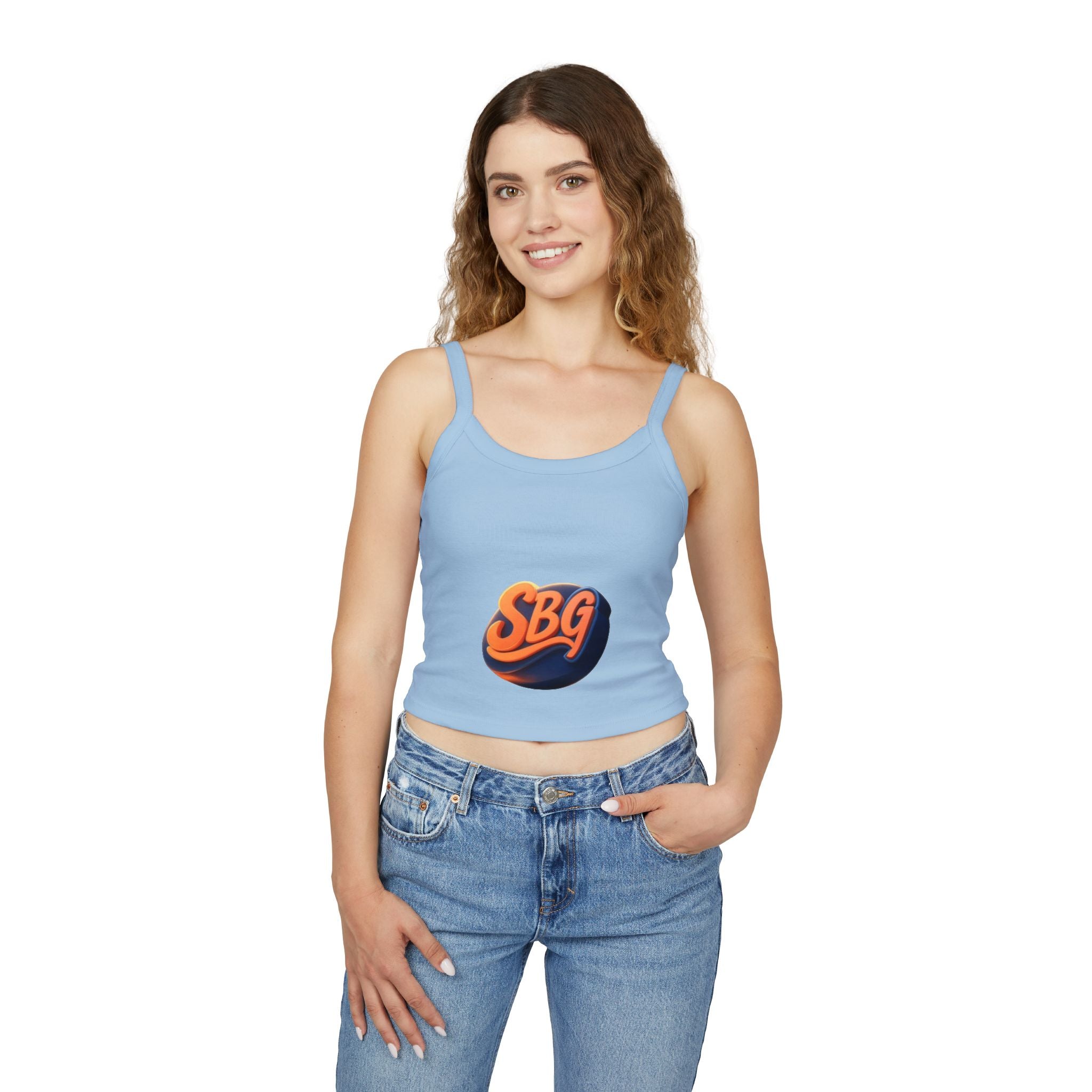 Stylish Women's Spaghetti Strap Tank Top with SBQ Design -