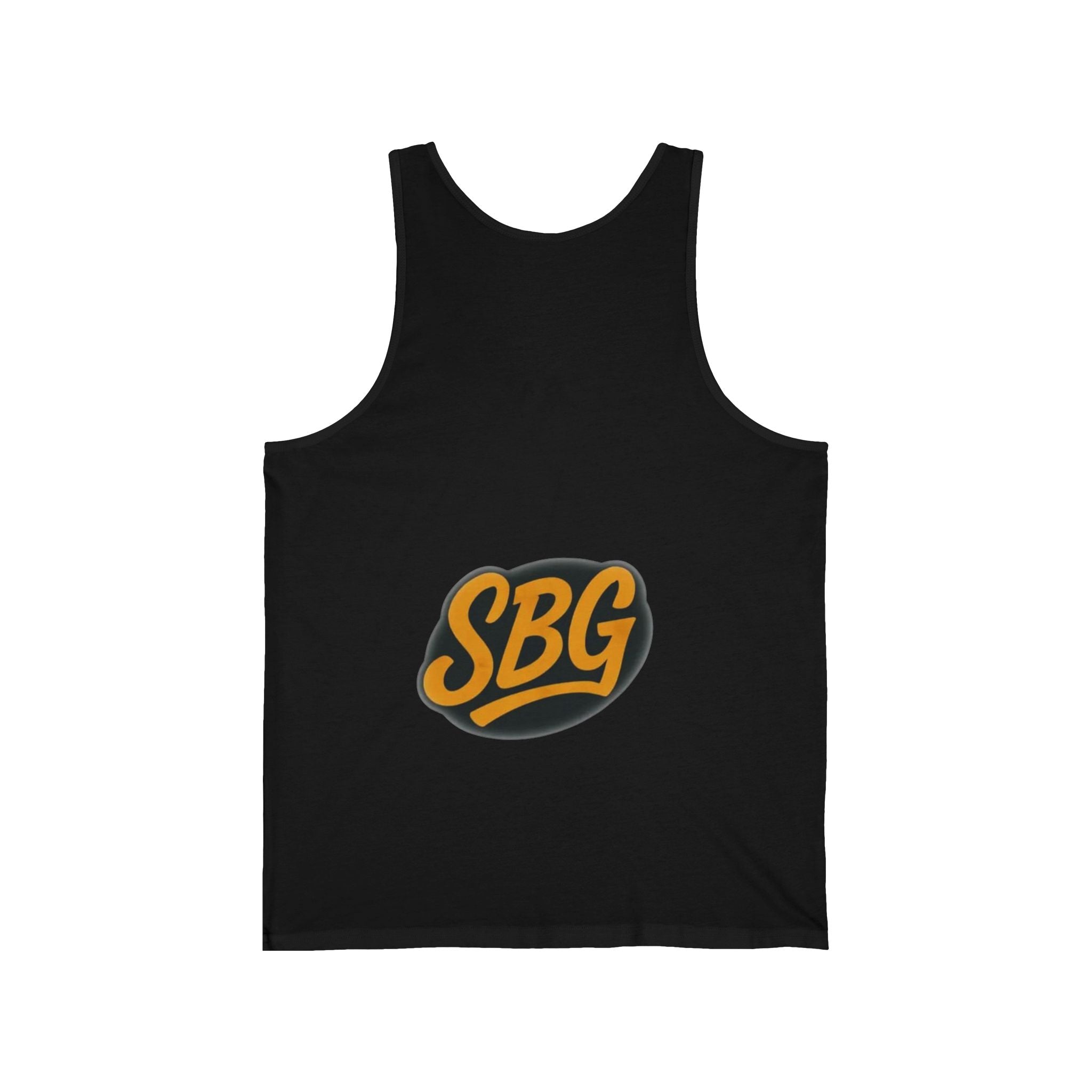 Stylish Unisex Jersey Tank Top with SBG Logo, Summer Essential, Casual Wear, Gym Workout, Beach Day, Gift for Him/Her
