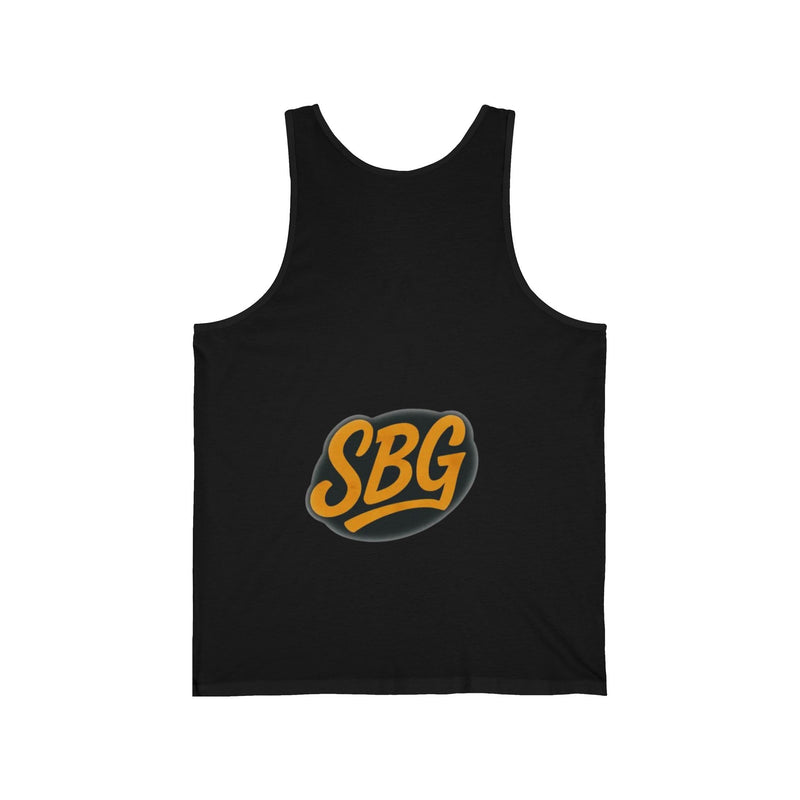 Stylish Unisex Jersey Tank Top with SBG Logo, Summer Essential, Casual Wear, Gym Workout, Beach Day, Gift for Him/Her