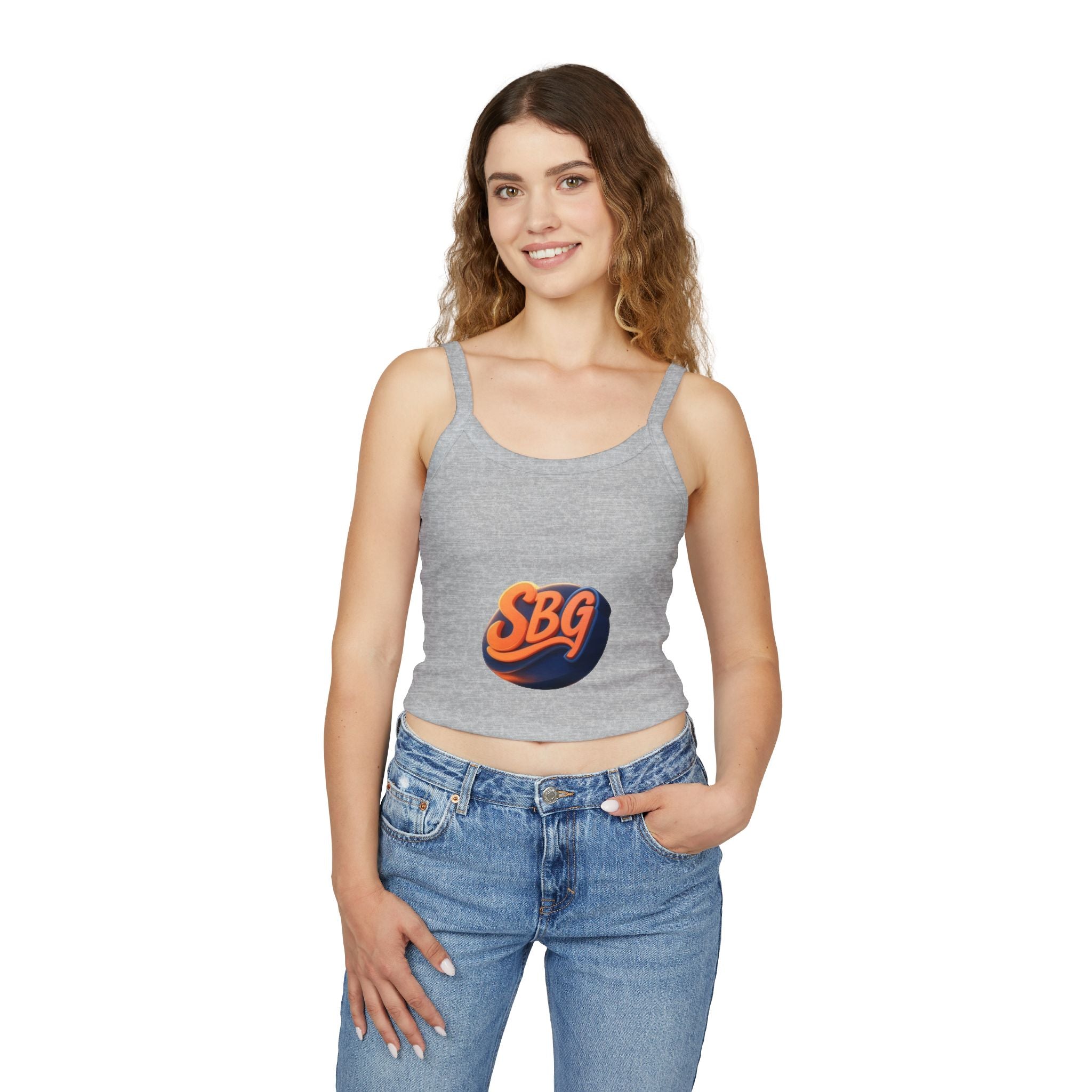 Stylish Women's Spaghetti Strap Tank Top with SBQ Design -