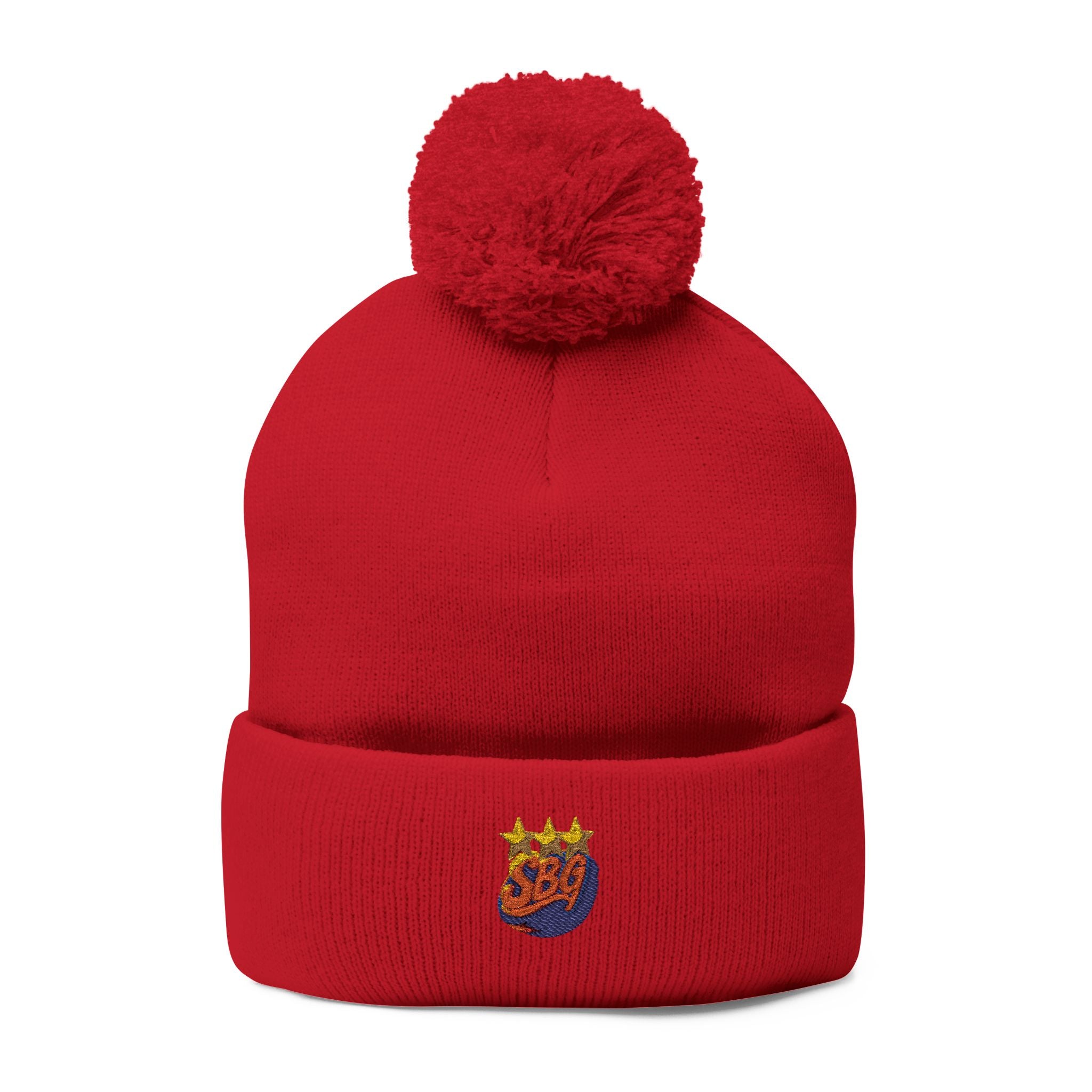 Pom-Pom Knit Cap (Embroidery)