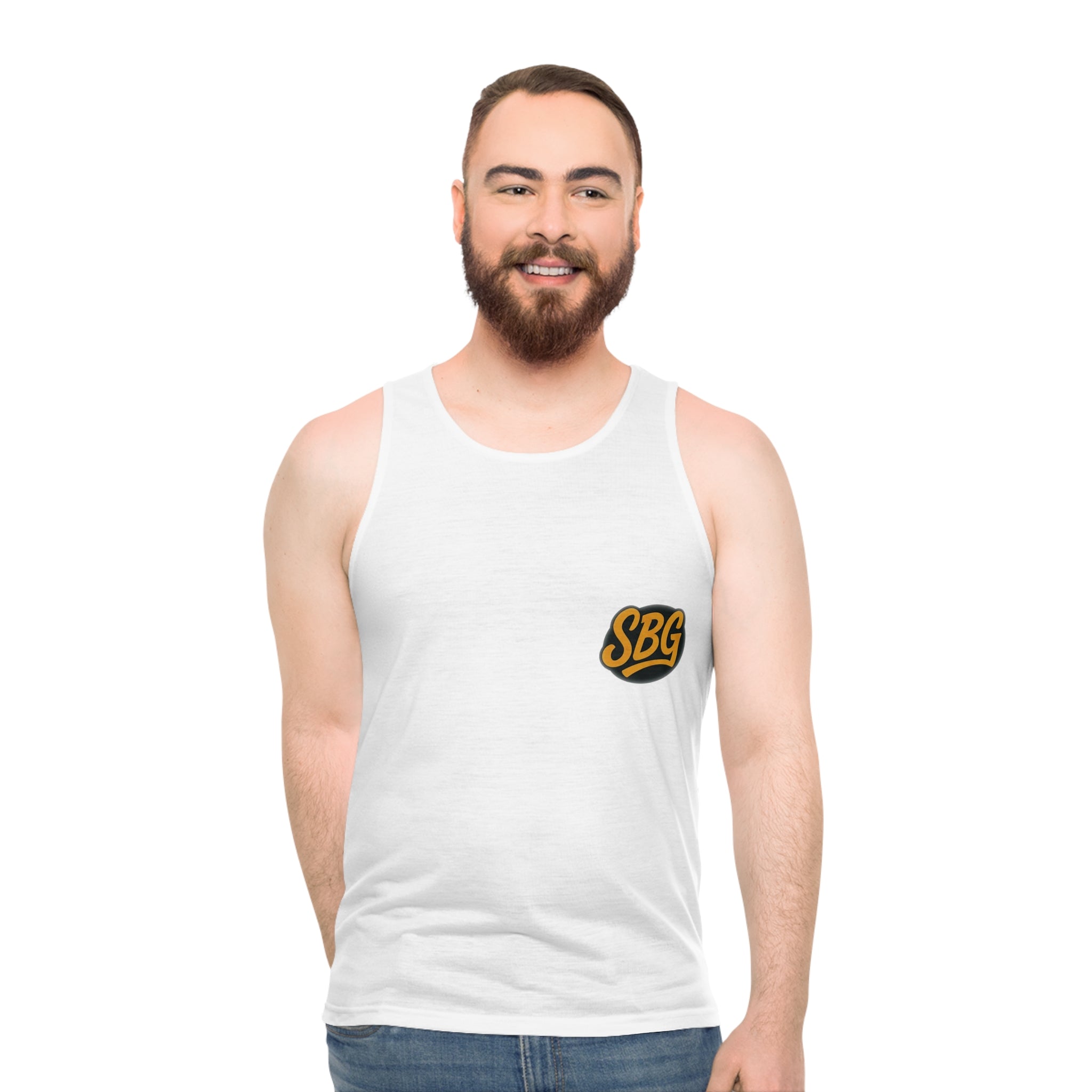 Stylish Unisex Tank Top with 'SBG' Logo, Summer Apparel, Beachwear,