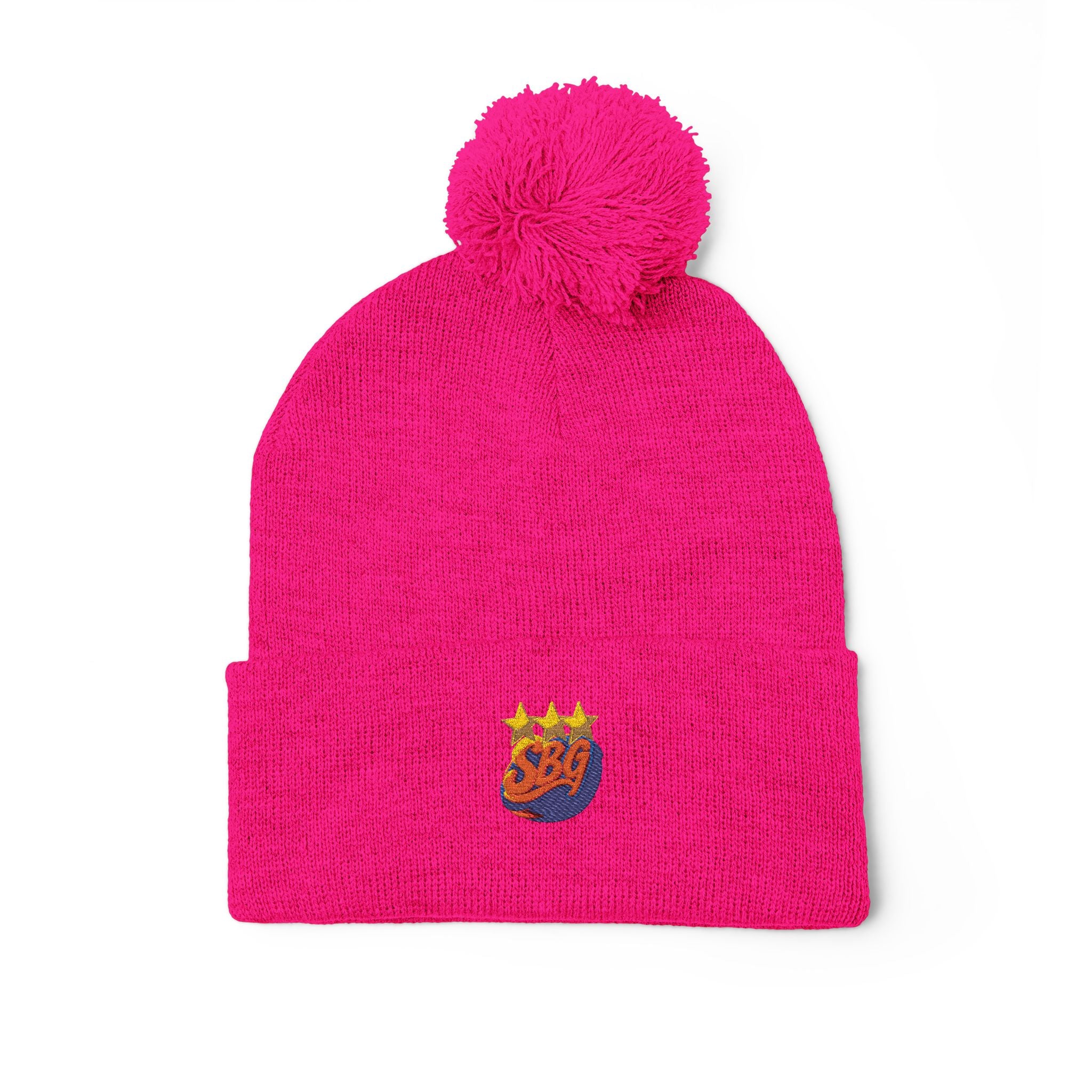Pom-Pom Knit Cap (Embroidery)