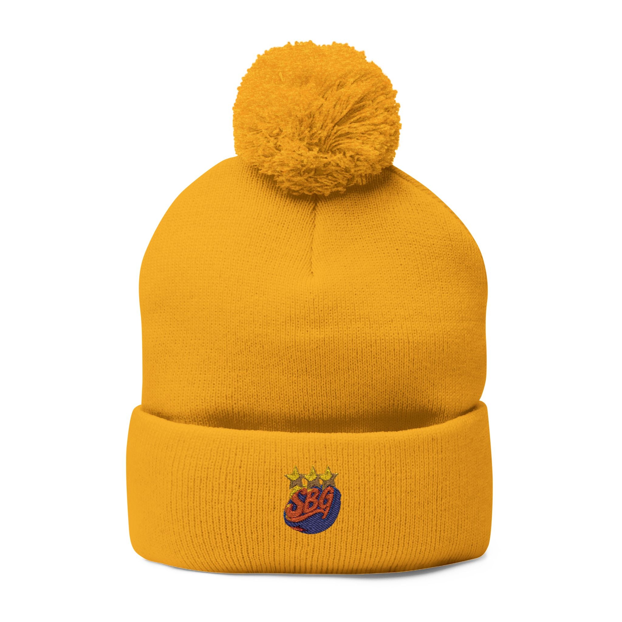 Pom-Pom Knit Cap (Embroidery)