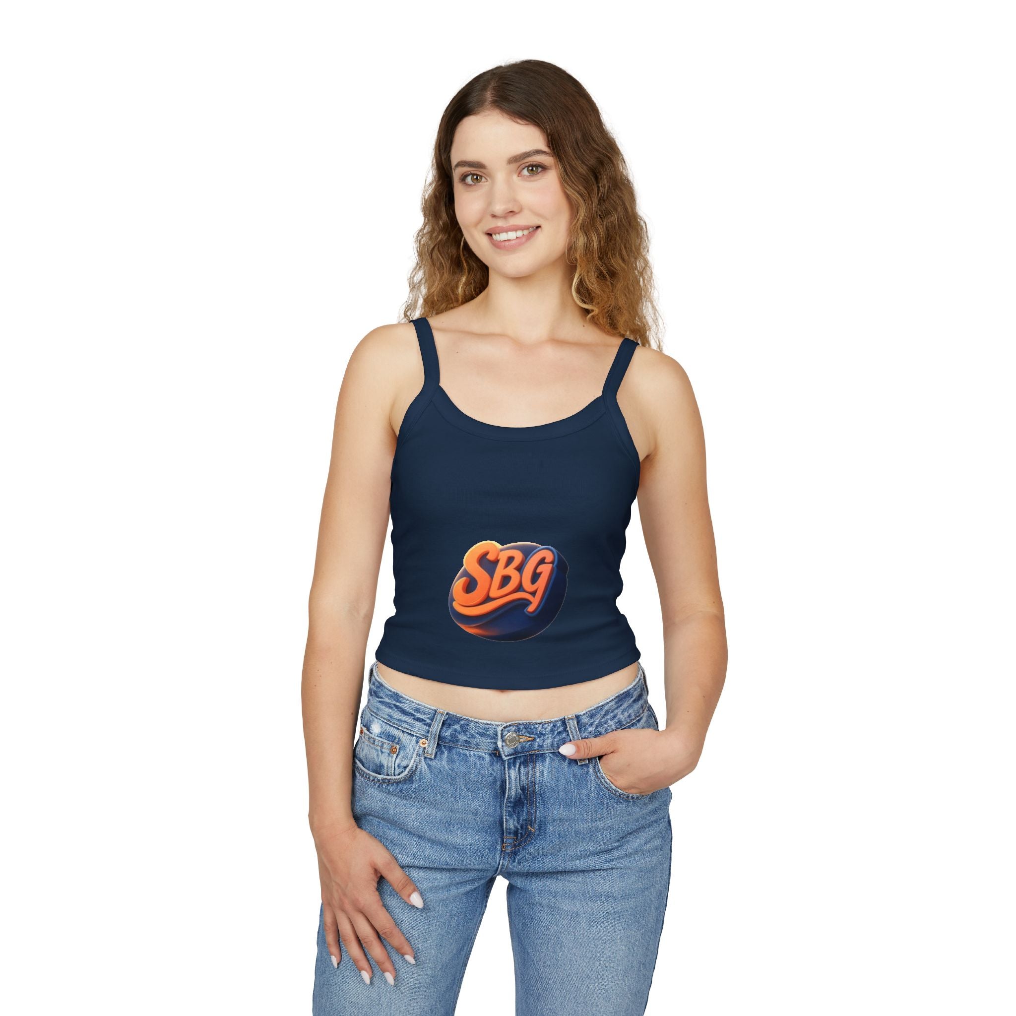 Stylish Women's Spaghetti Strap Tank Top with SBQ Design -